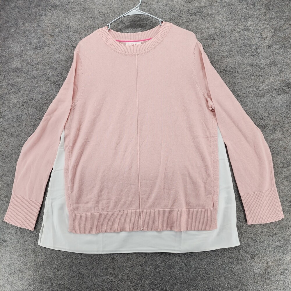 Elements Isaac Mizrahi Live Sweater Womens Large Long Sleeve Pink